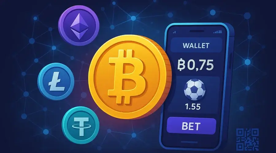 Proceso de depósito y retiro con Bitcoin y criptomonedas como Ethereum, Litecoin y Tether en apuestas online