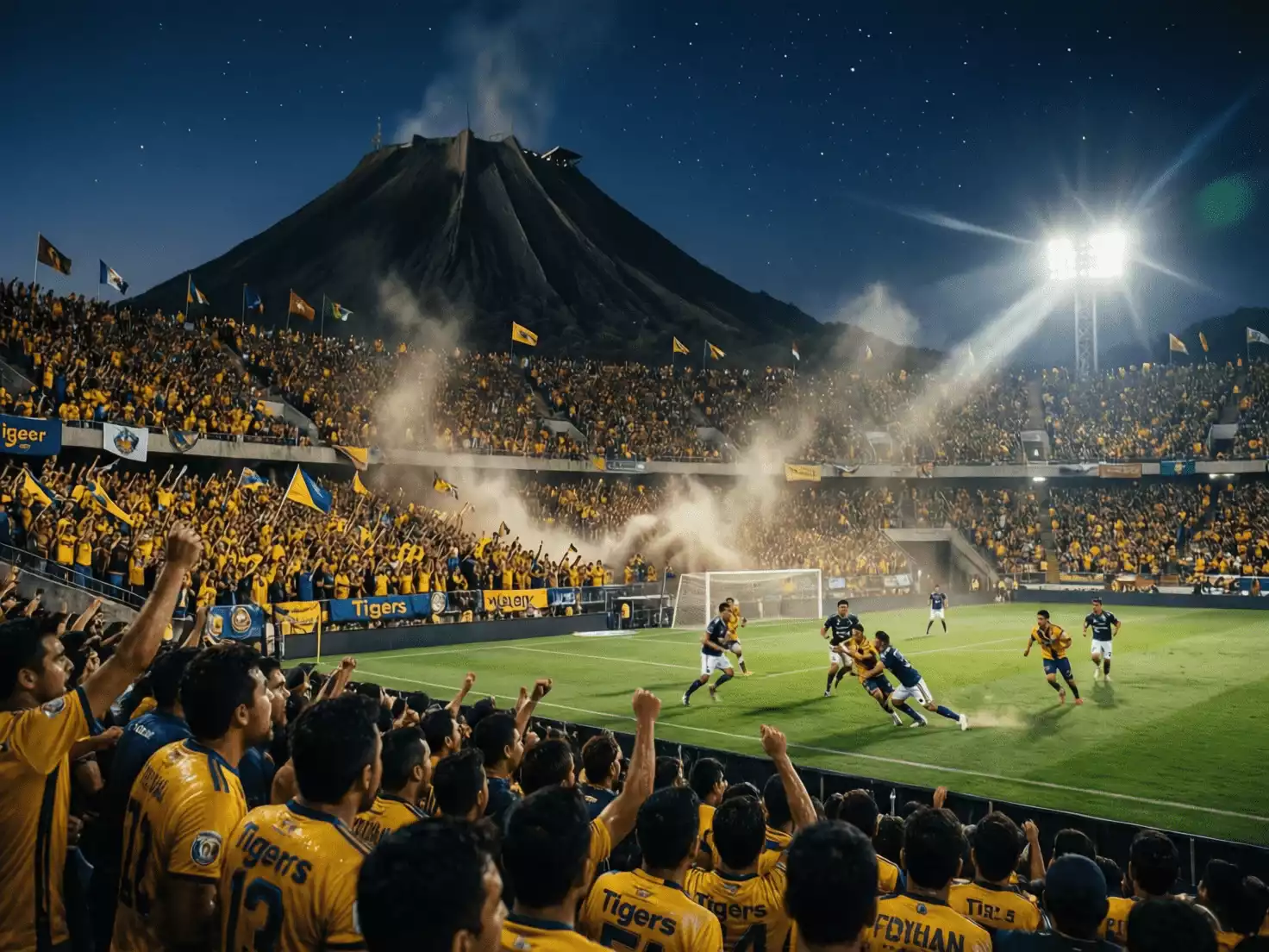 El Estadio Universitario de Tigres durante un Clásico Regio