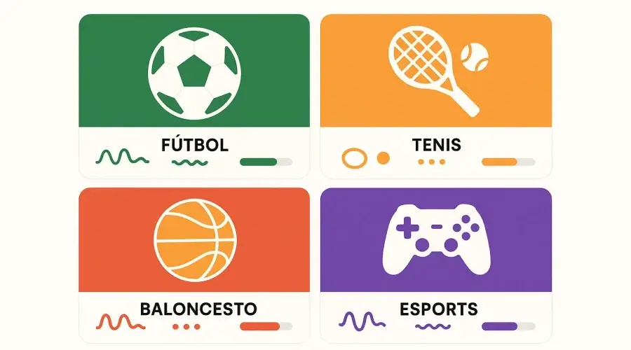 Comparativa de deportes para apuestas en vivo: fútbol, tenis, baloncesto y eSports con indicadores de volatilidad