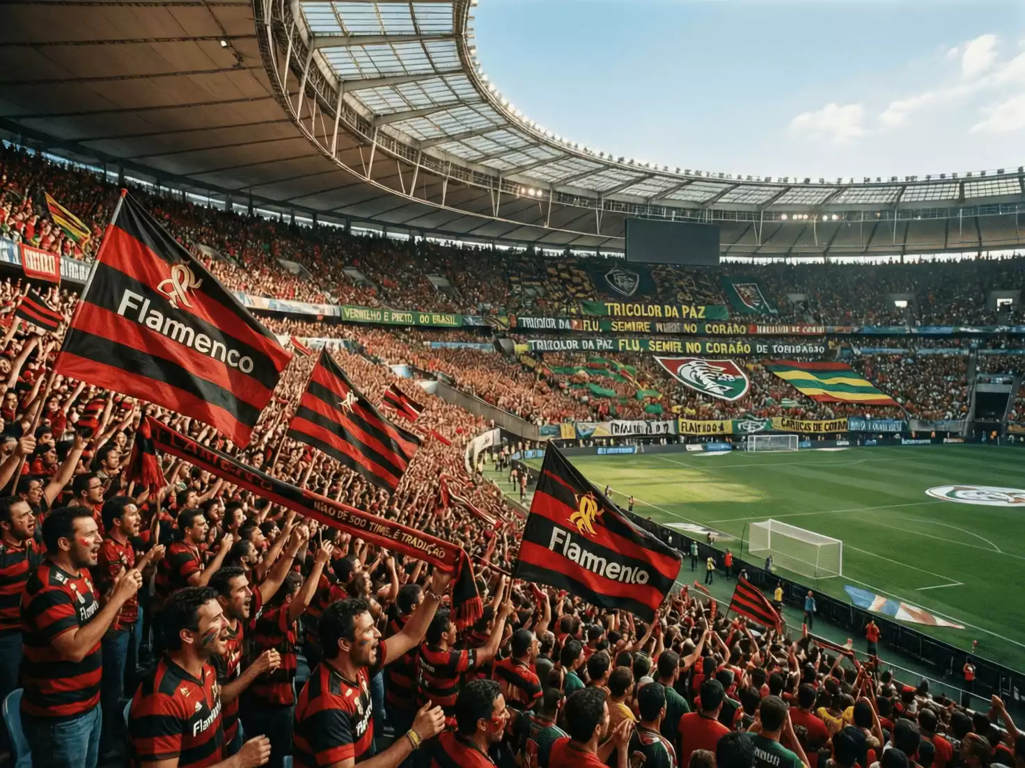 El Maracaná durante un clásico Fla-Flu con las dos hinchadas