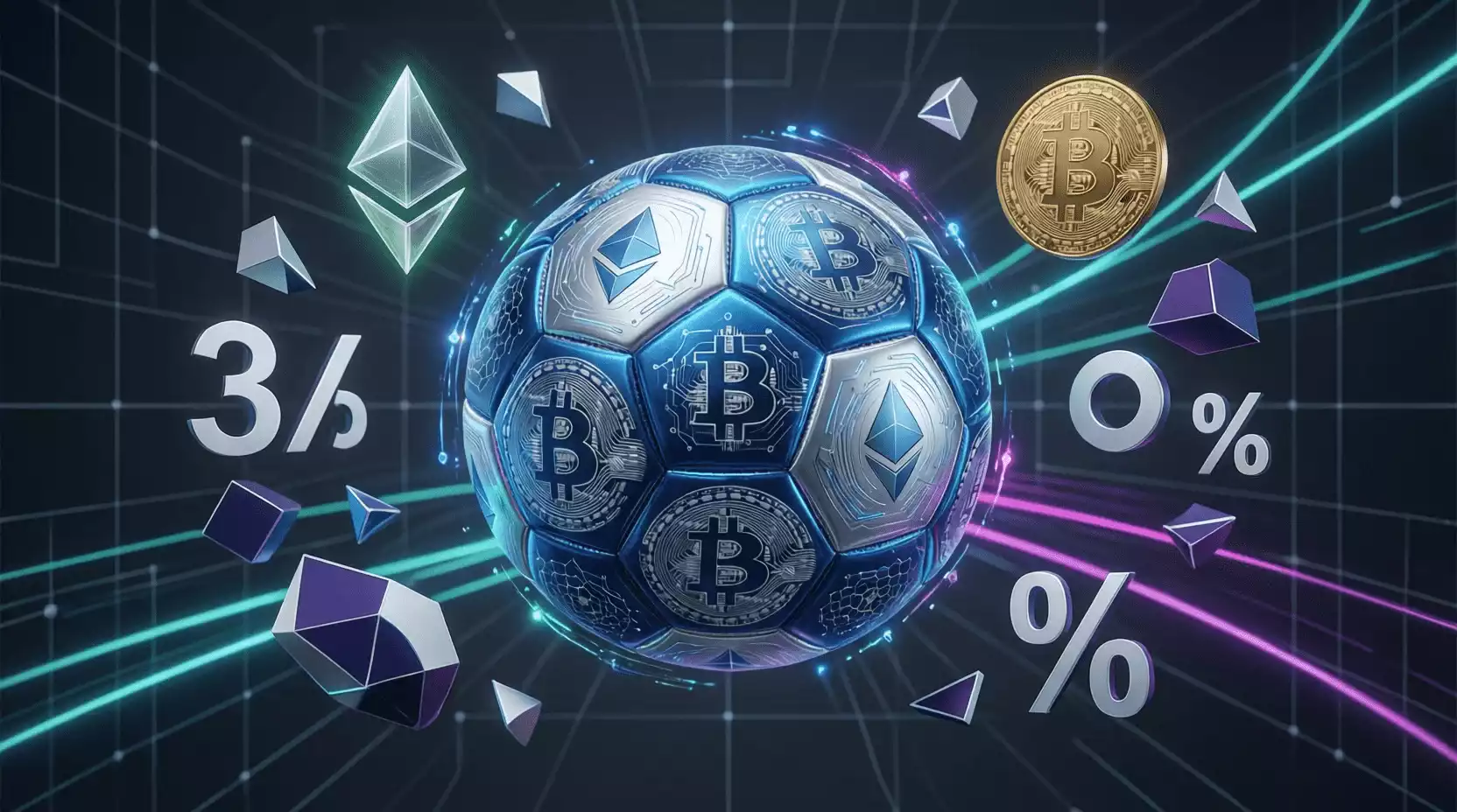 Representación visual de criptomonedas y apuestas deportivas