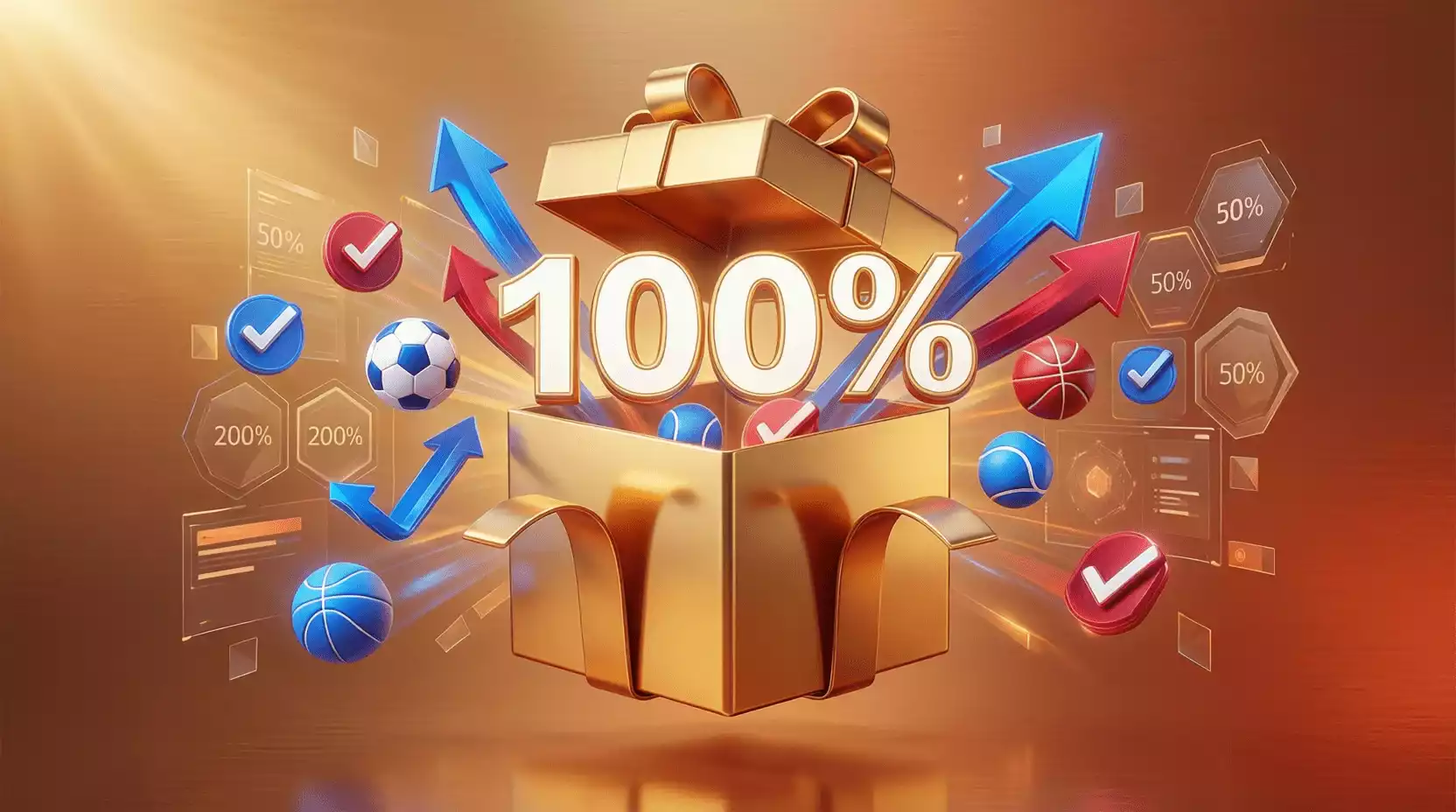 Representación visual de bonos y promociones de apuestas deportivas