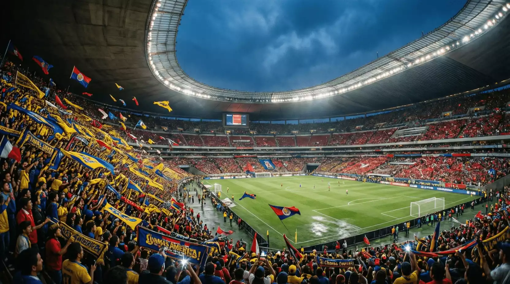 Estadio Azteca lleno durante un Clásico Nacional entre América y Chivas