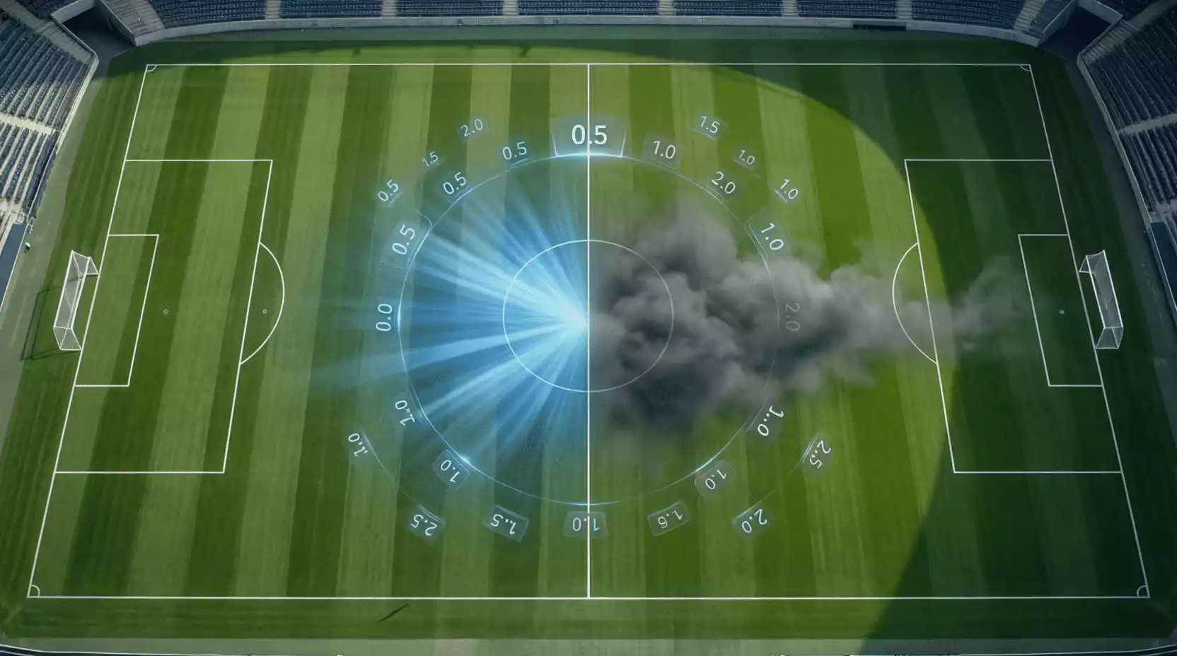 Representación visual del concepto de handicap en apuestas deportivas