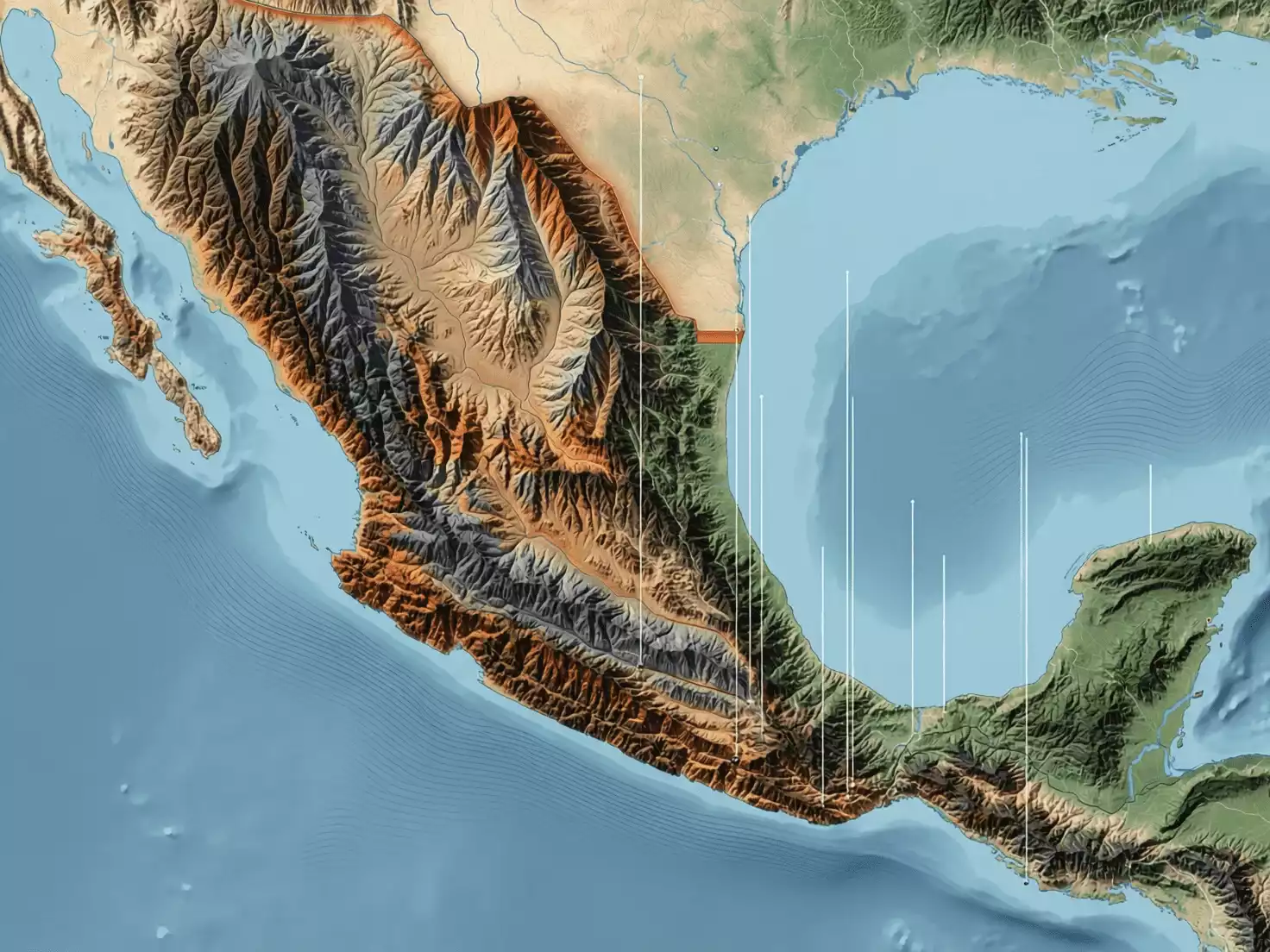 Representación visual de las diferentes altitudes de los estadios de Liga MX